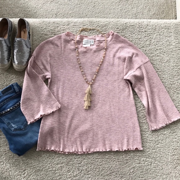 Pink Color 3/4 Sleeves Tunic Top - Picture 2 of 7
